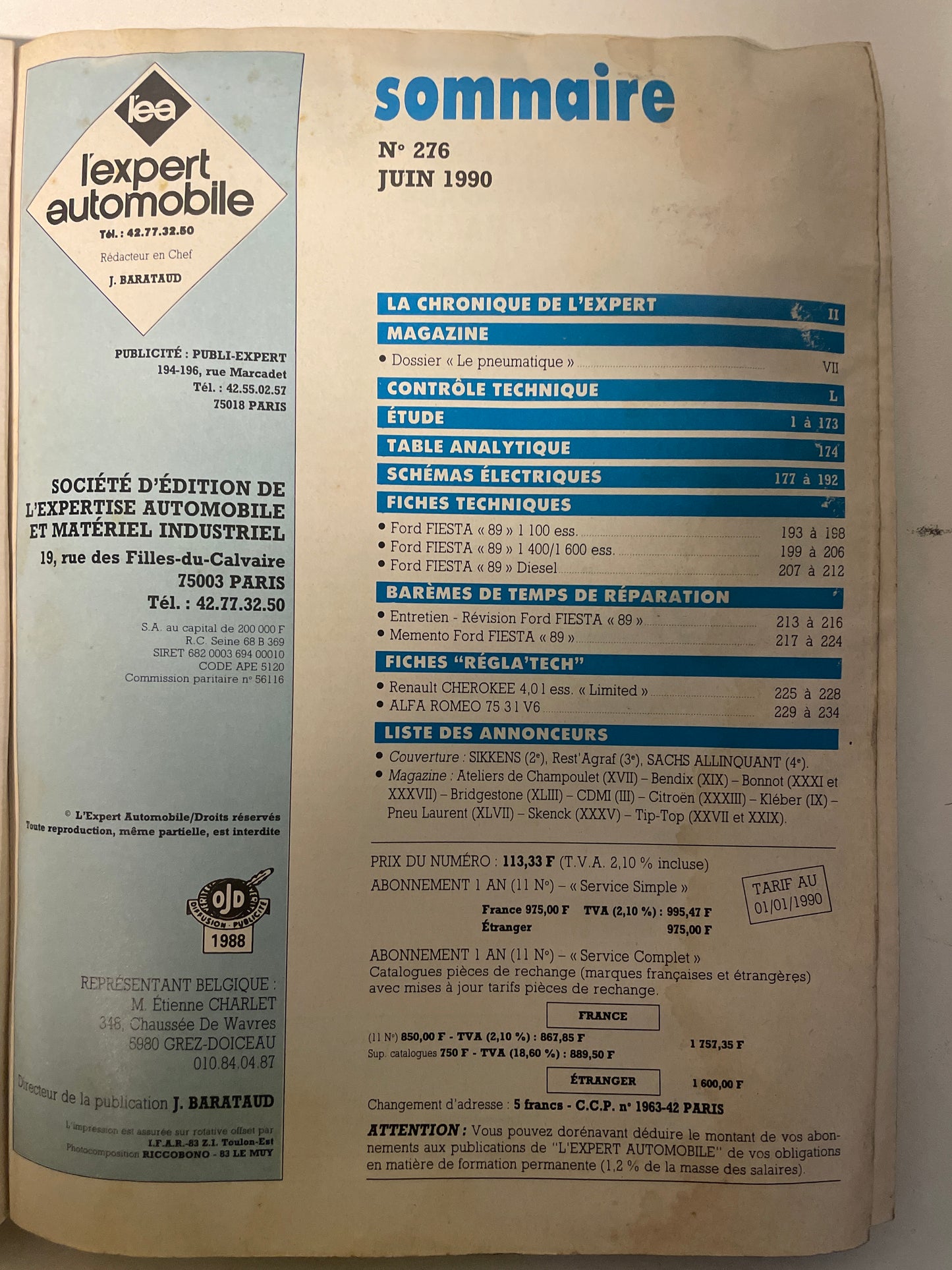 Revue technique FORD FIESTA « 89 »