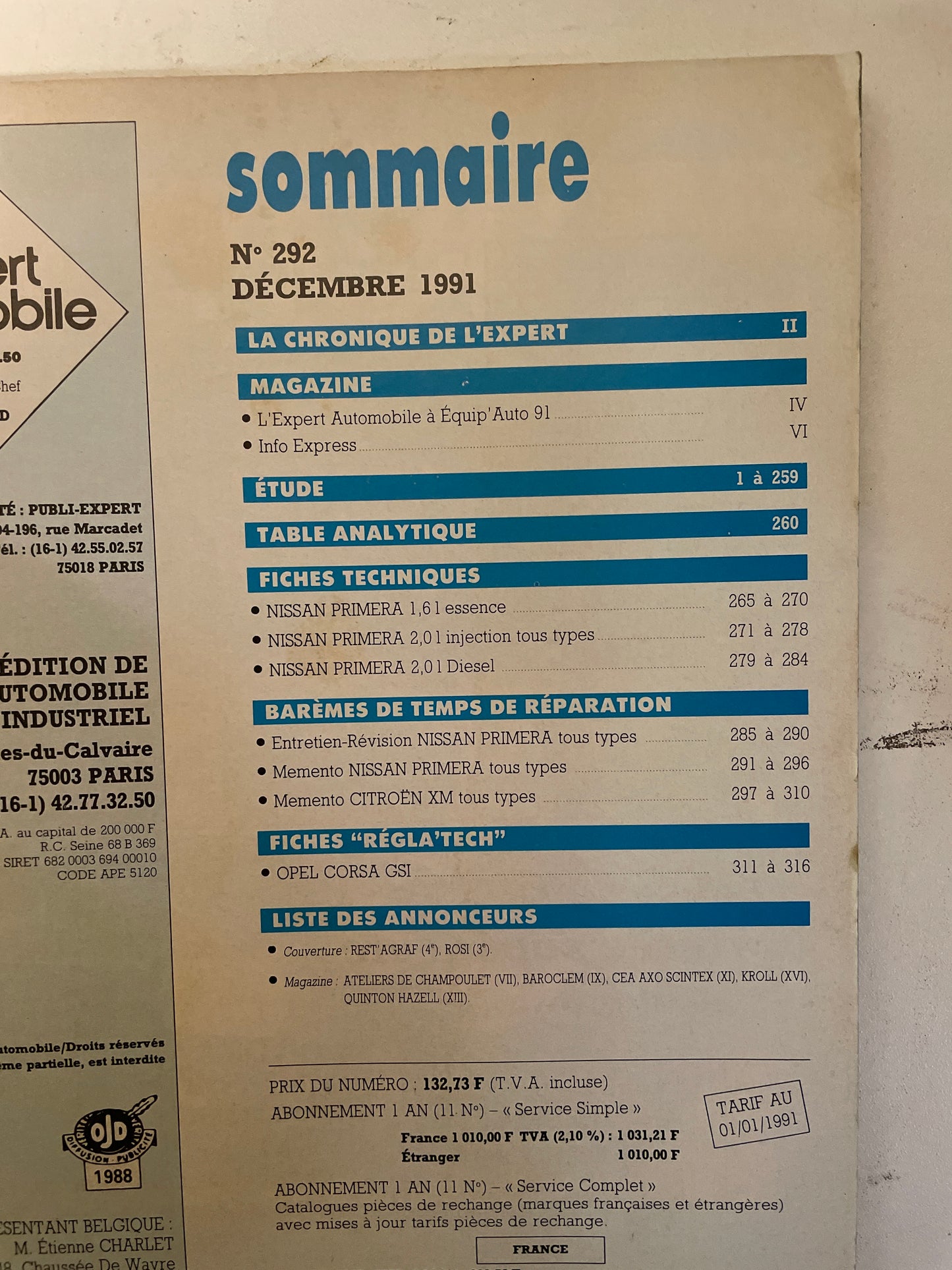 Revue technique NISSAN PRIMERA