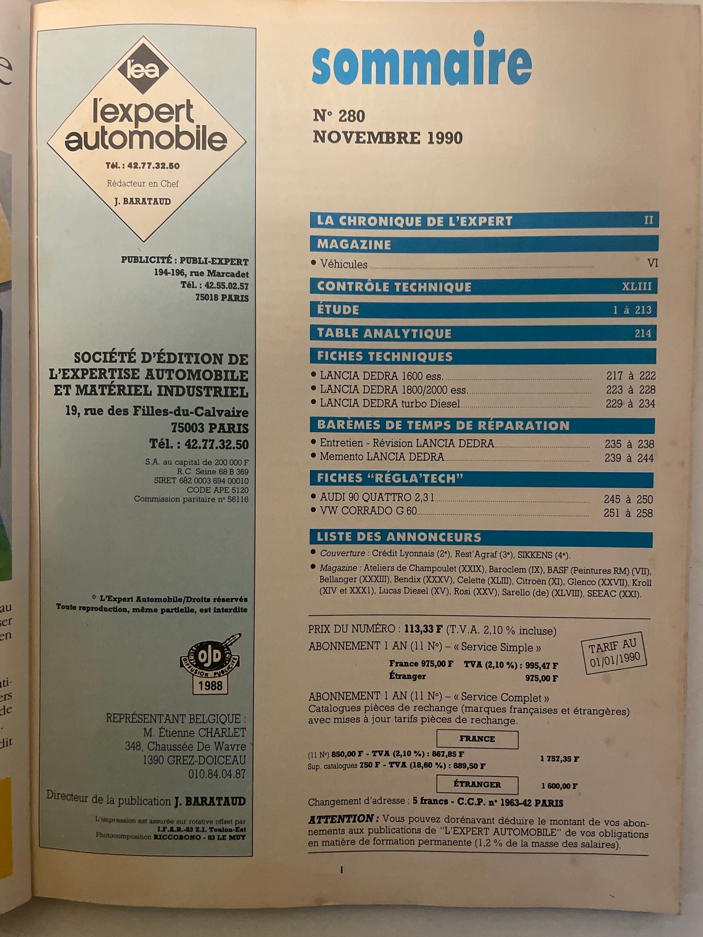 Revue technique LANCIA DEDRA