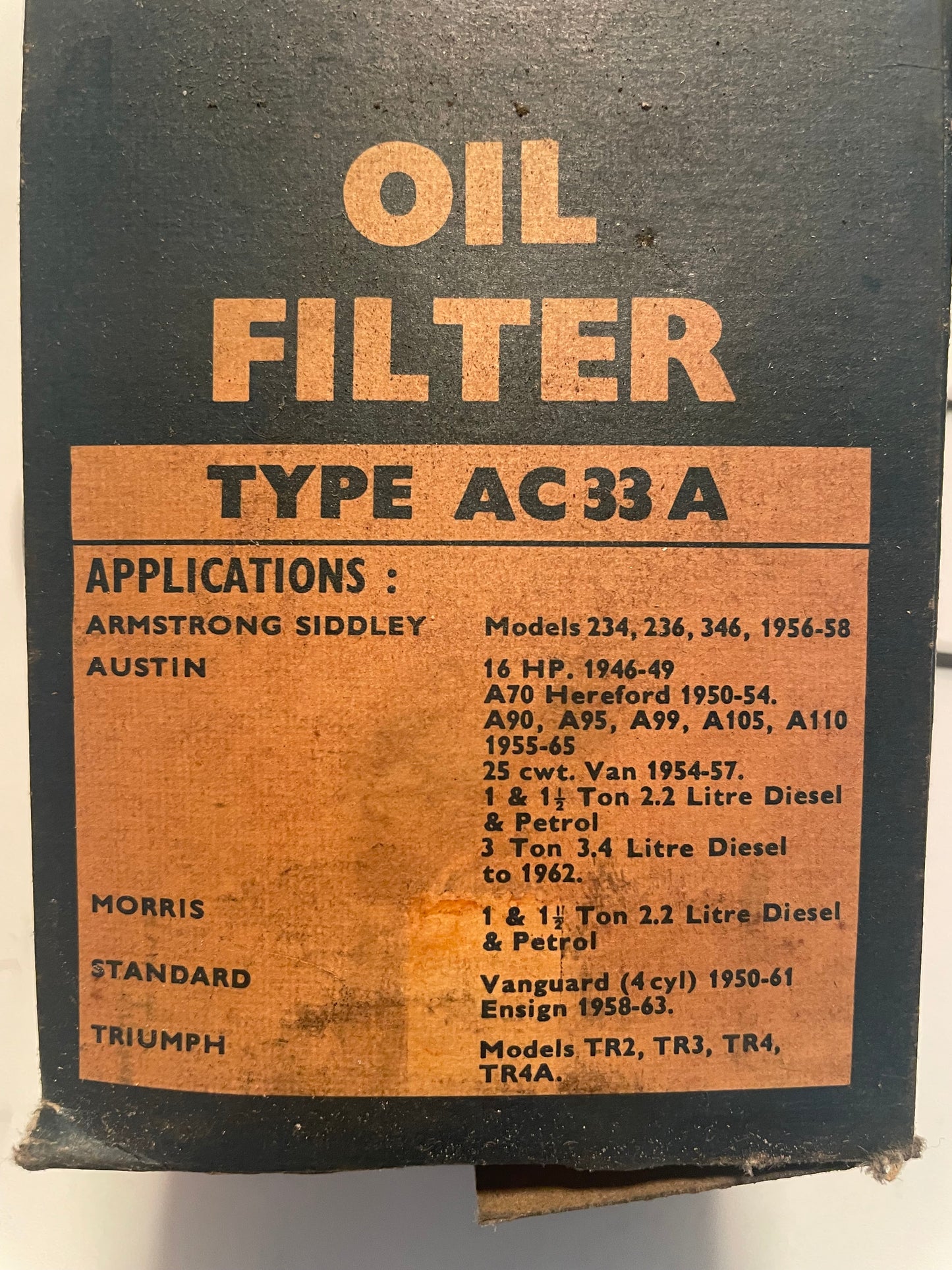 Filtre huile MANN AC33A