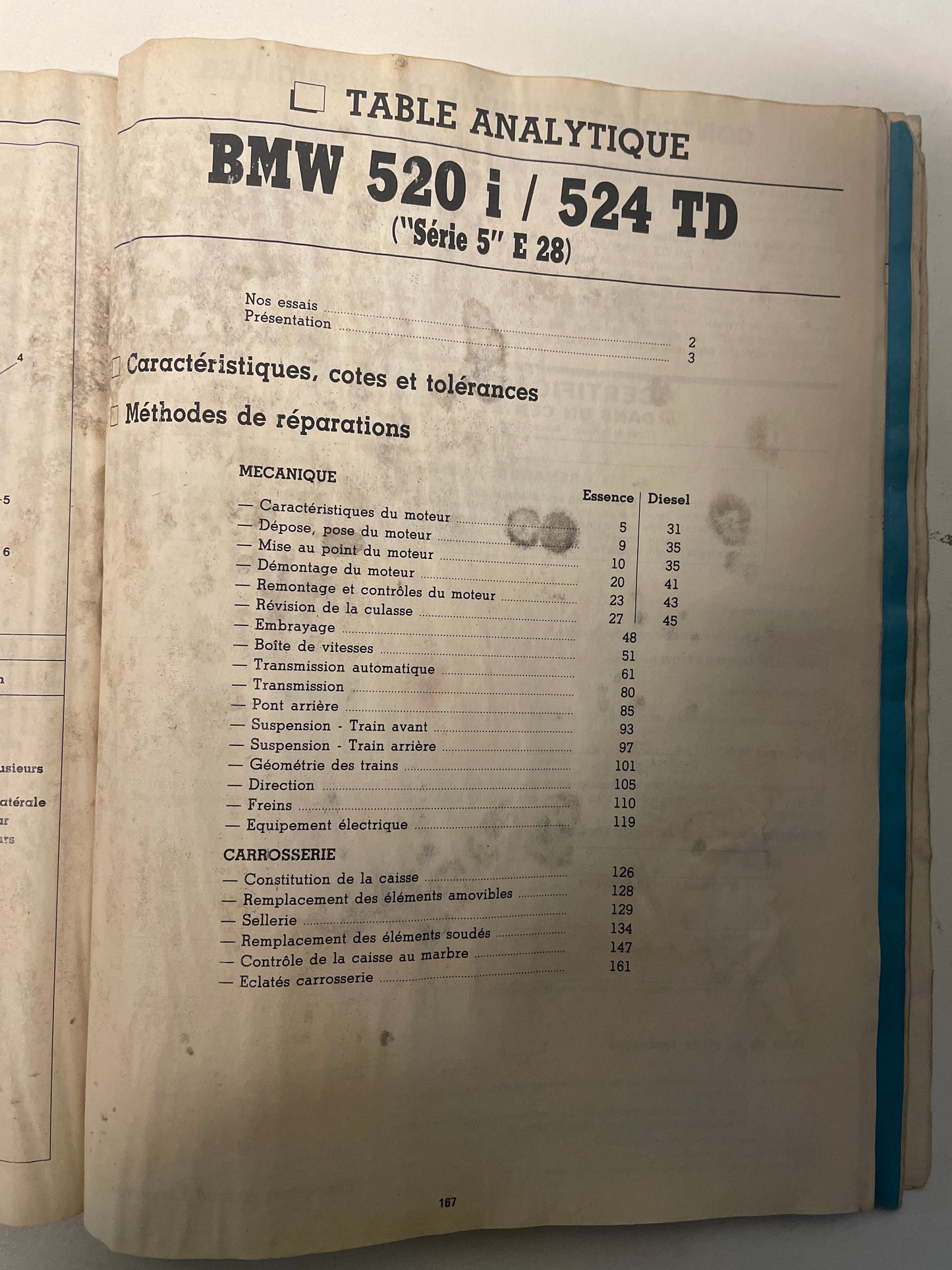 Revue technique BMW SERIE 5 (E28)