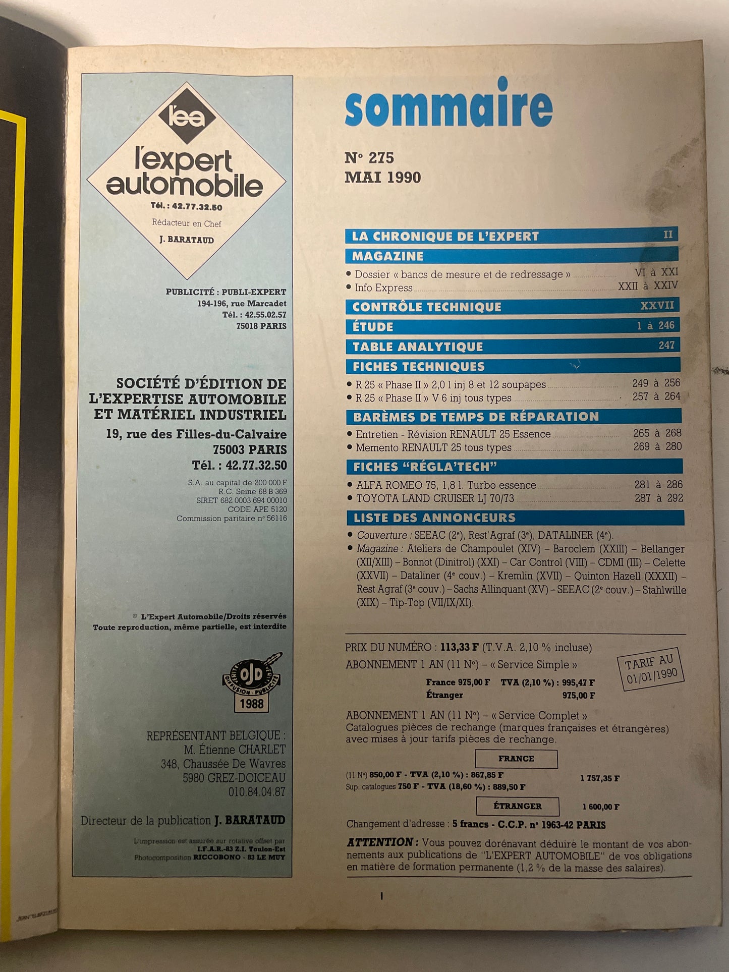 Revue technique RENAULT 25 phase 2