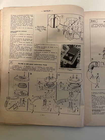 Revue technique FORD ESCORT Spécial L GL Ghia XR3