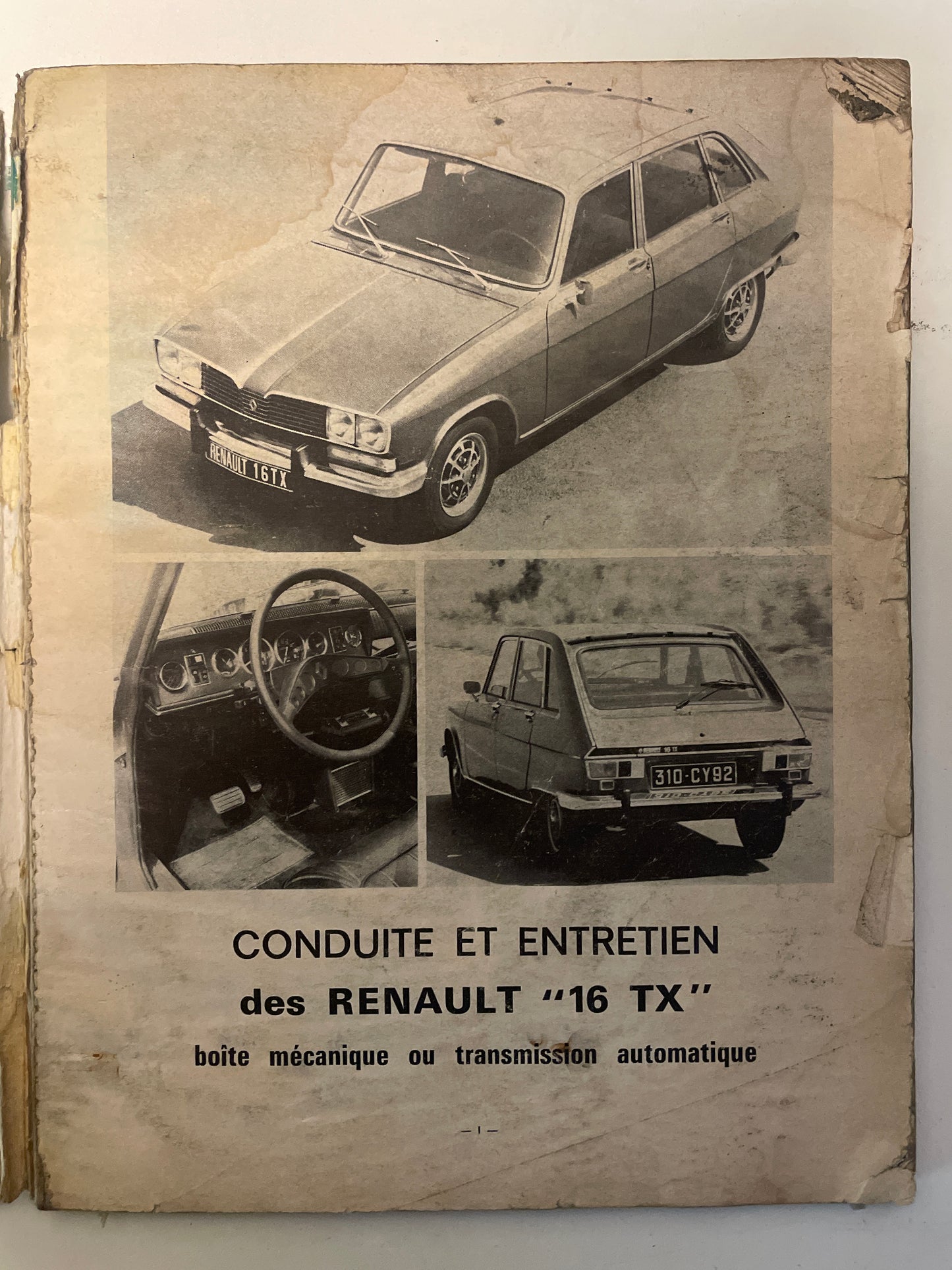 Revue technique RENAULT 16 TX