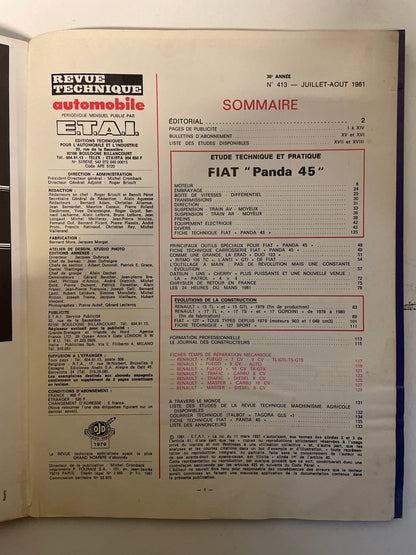 Revue technique FIAT PANDA 45