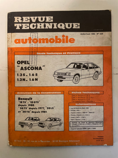 Revue technique OPEL ASCONA