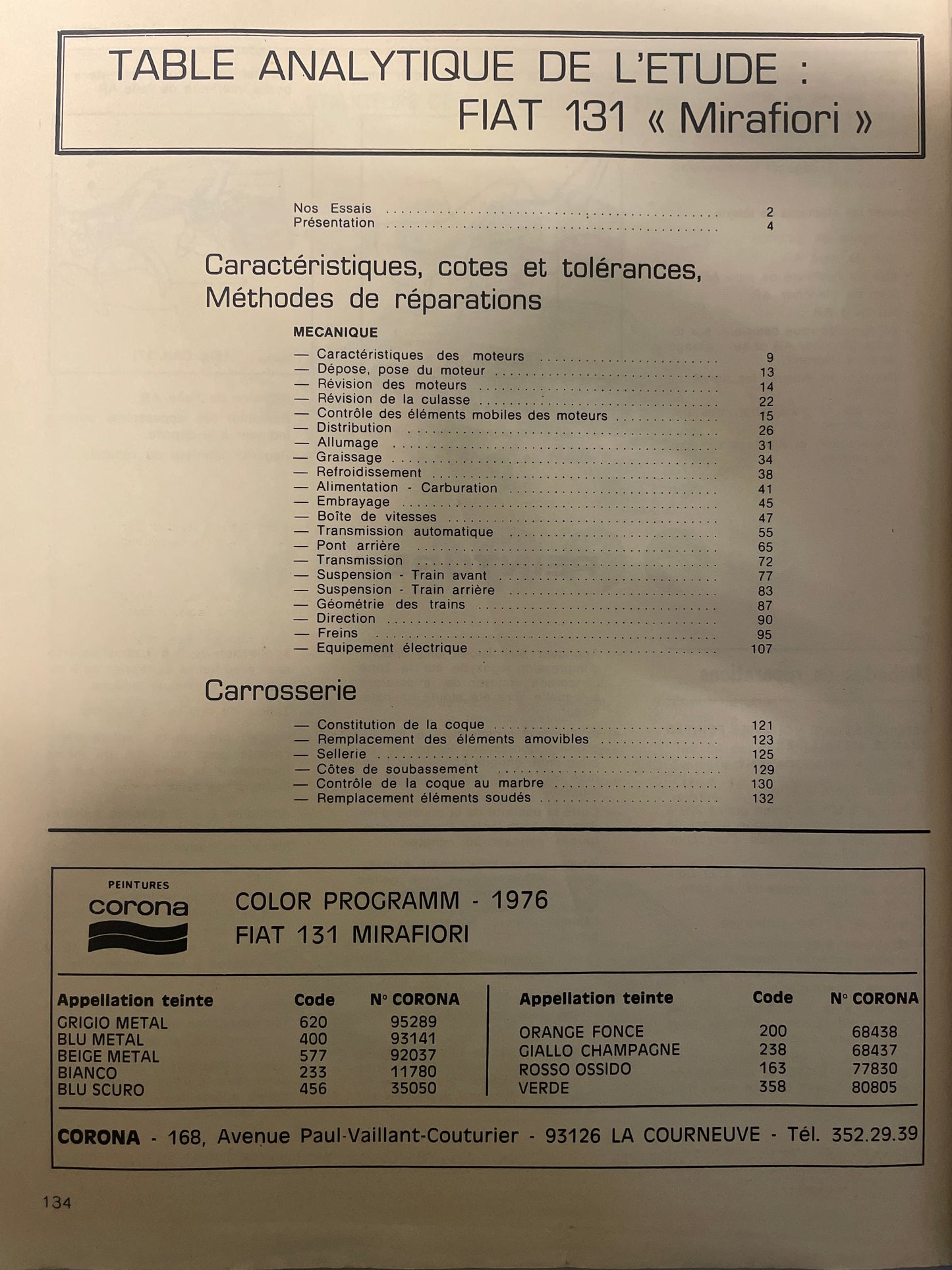 Revue technique FIAT 131 131S