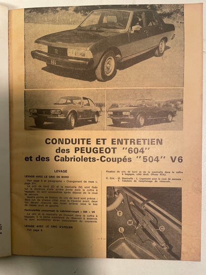 Revue technique PEUGEOT 604 V6 et 504 V6