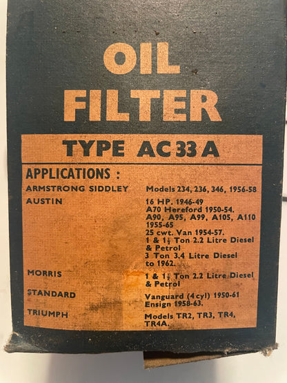 Filtre huile MANN AC33A