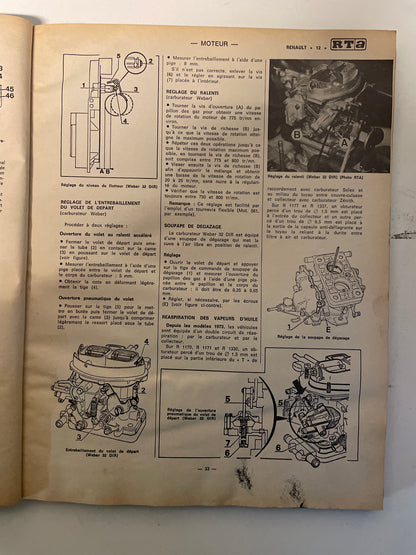 Revue technique RENAULT 12 Tous modèles 1300 cm3