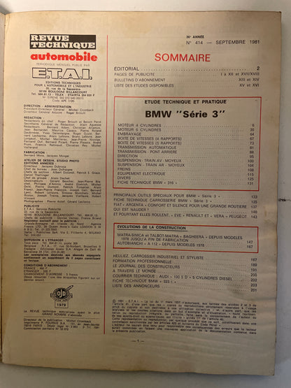 Revue technique BMW Serie 3