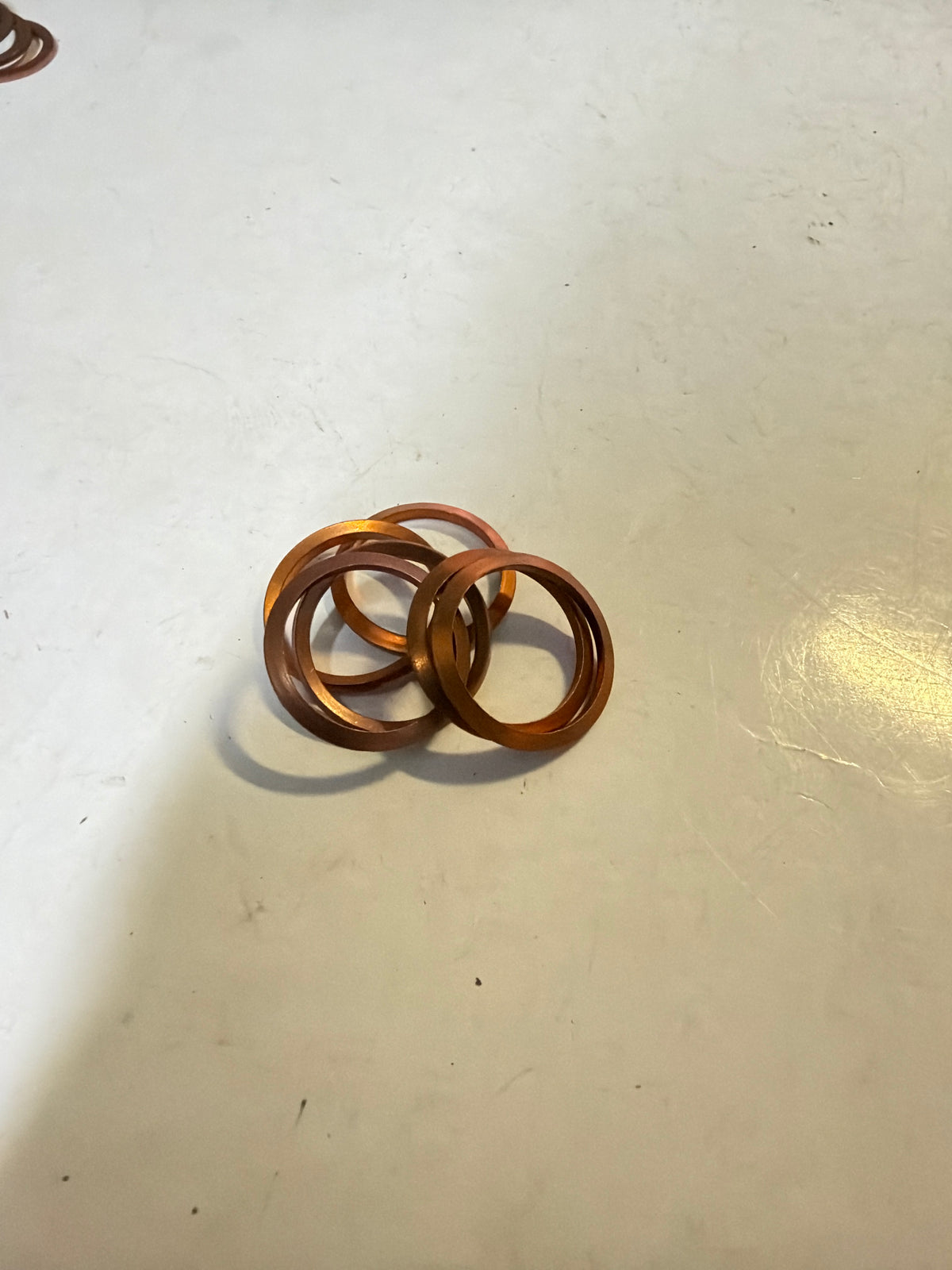 Lot 6 Joints chapeau d’injecteur conique cuivre 21 x 17,5 x 1 mm