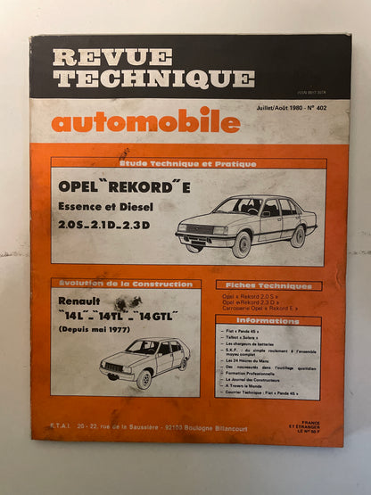 Revue technique OPEL REKORD E