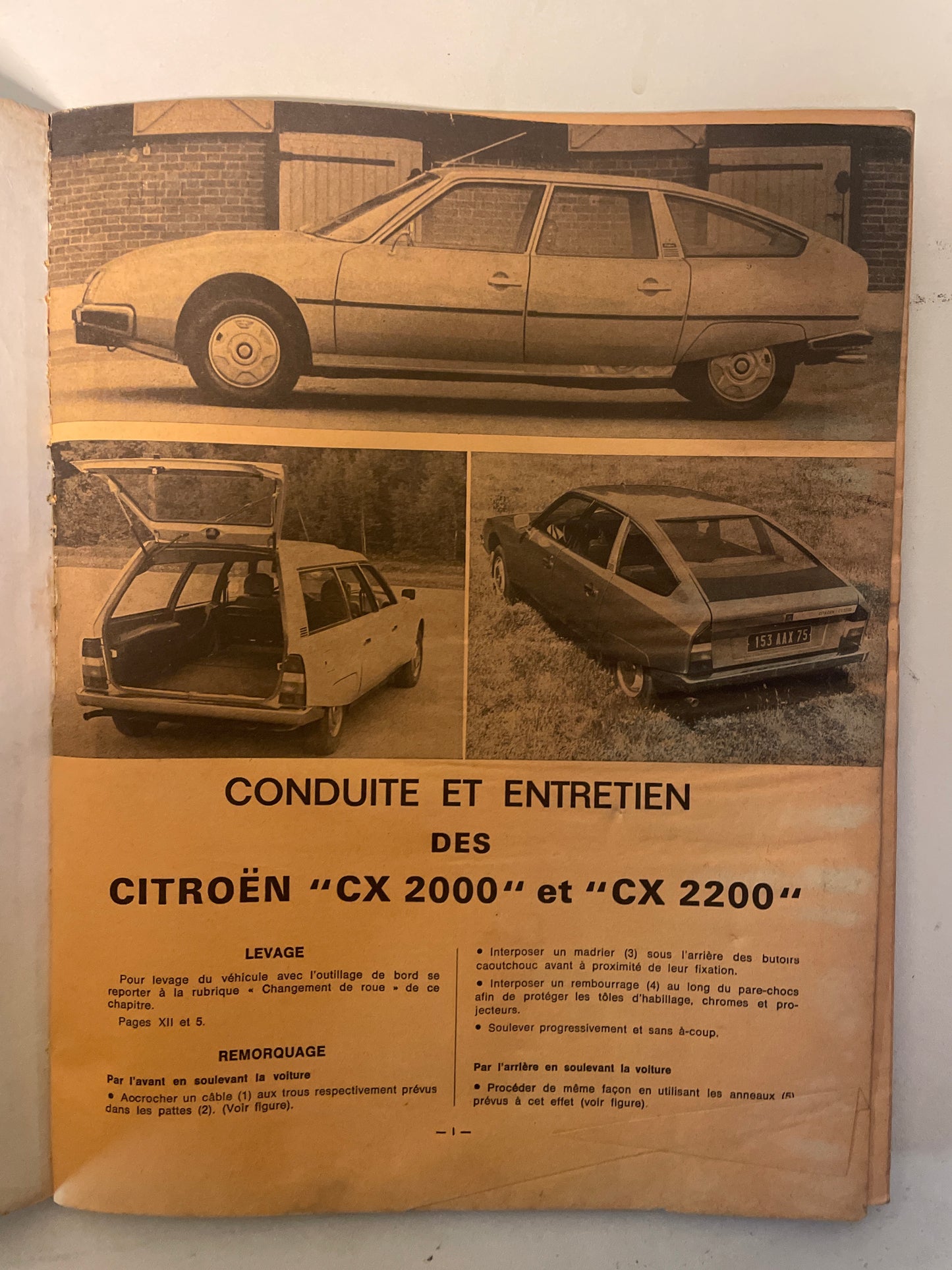 Revue technique CITROEN CX 2000 et CX 2200
