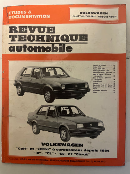 Revue technique VOLLSWAGEN Golf Jetta depuis 1984
