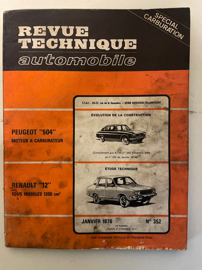 Revue technique RENAULT 12 Tous modèles 1300 cm3