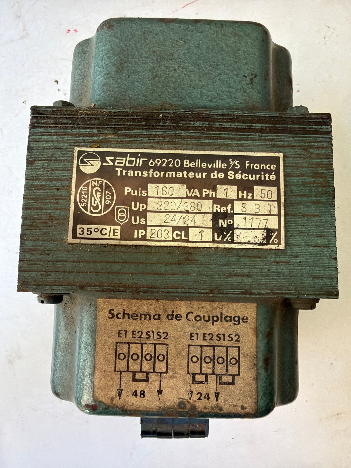 Transformateur de sécurité SABIR 160W 50HZ  220-380v