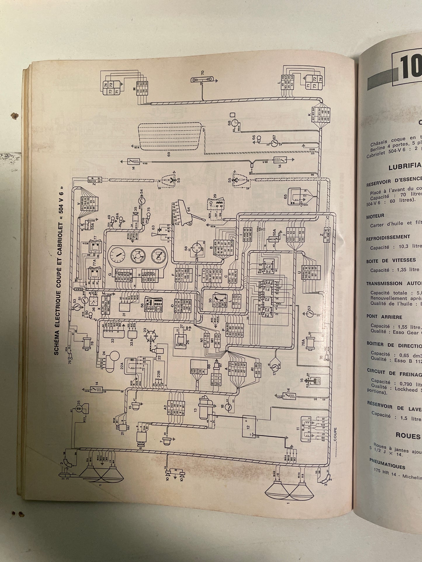 Revue technique PEUGEOT 604 V6 et 504 V6