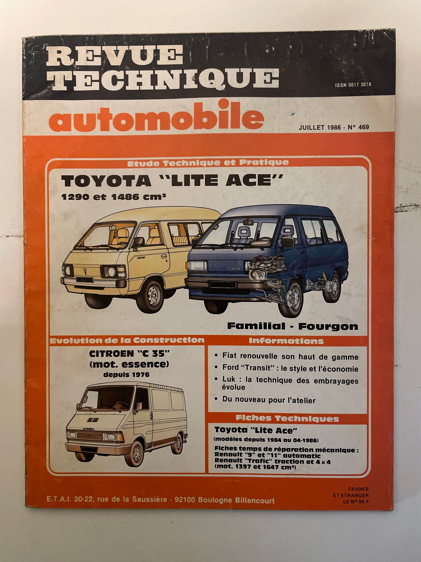 Revue technique TOYOTA LITE ACE 1290 et 1486 cm3