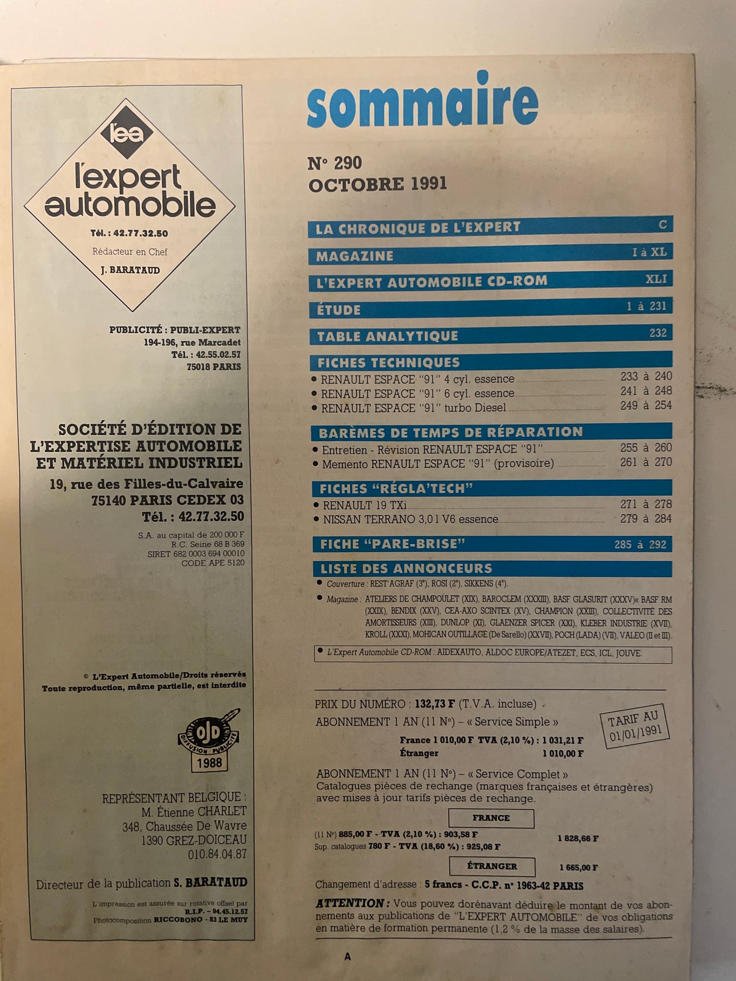 Revue technique RENAULT ESPACE depuis 1991