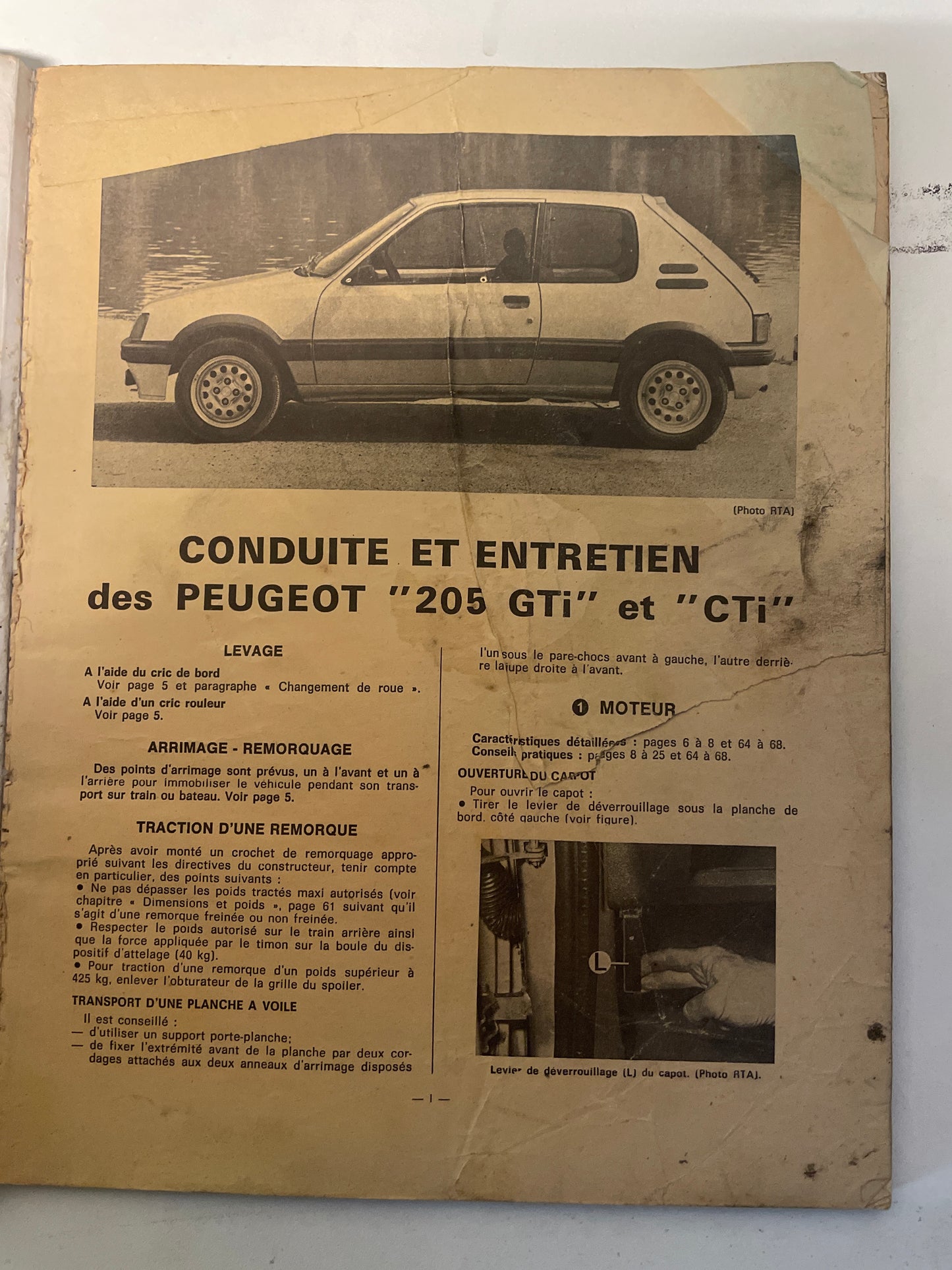 Revue technique PEUGEOT 205 GTI et 205 CTI