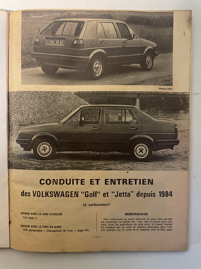 Revue technique VOLLSWAGEN Golf Jetta depuis 1984