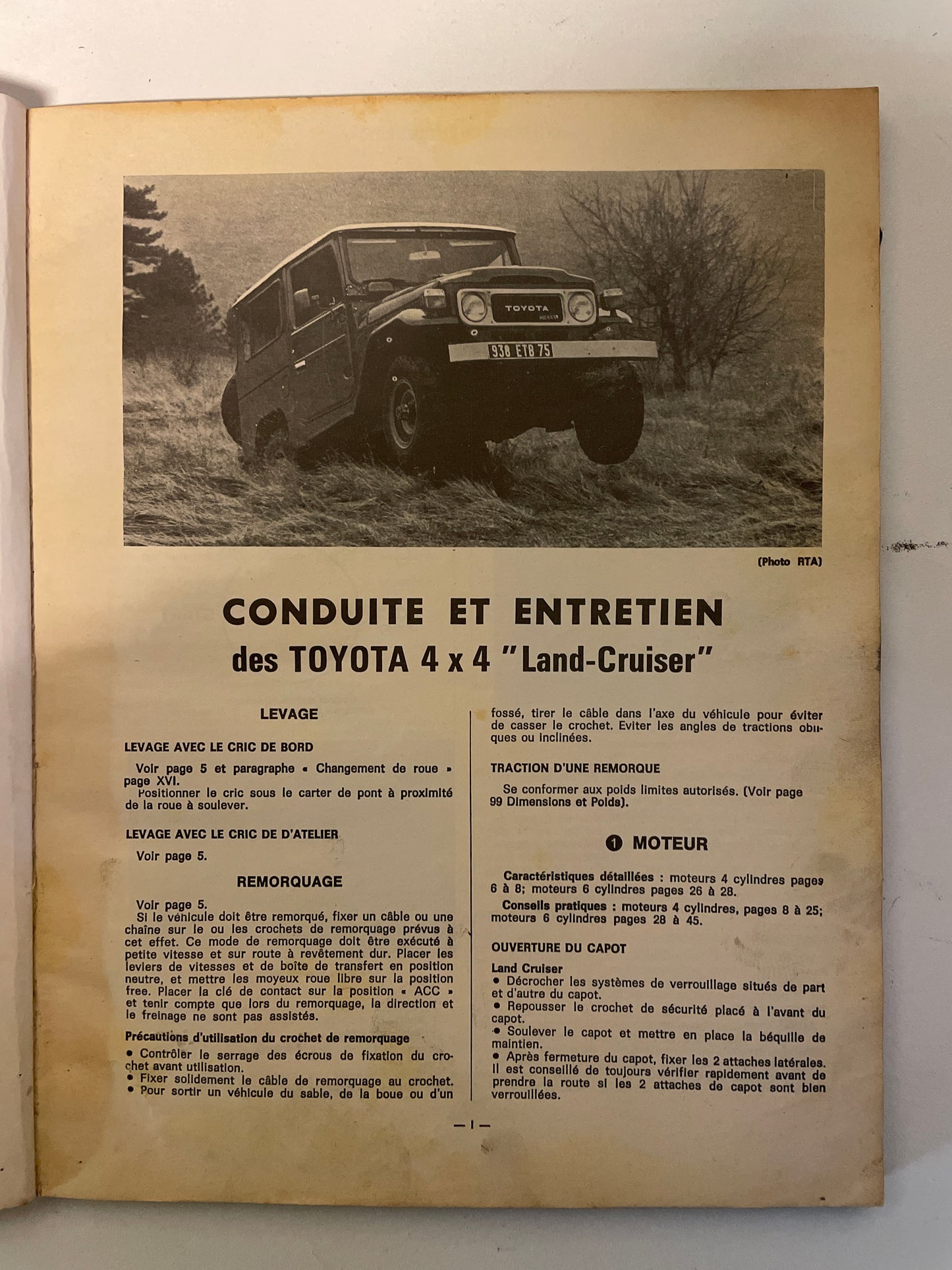 Revue technique TOYOTA Land Cruiser série BJ et HJ