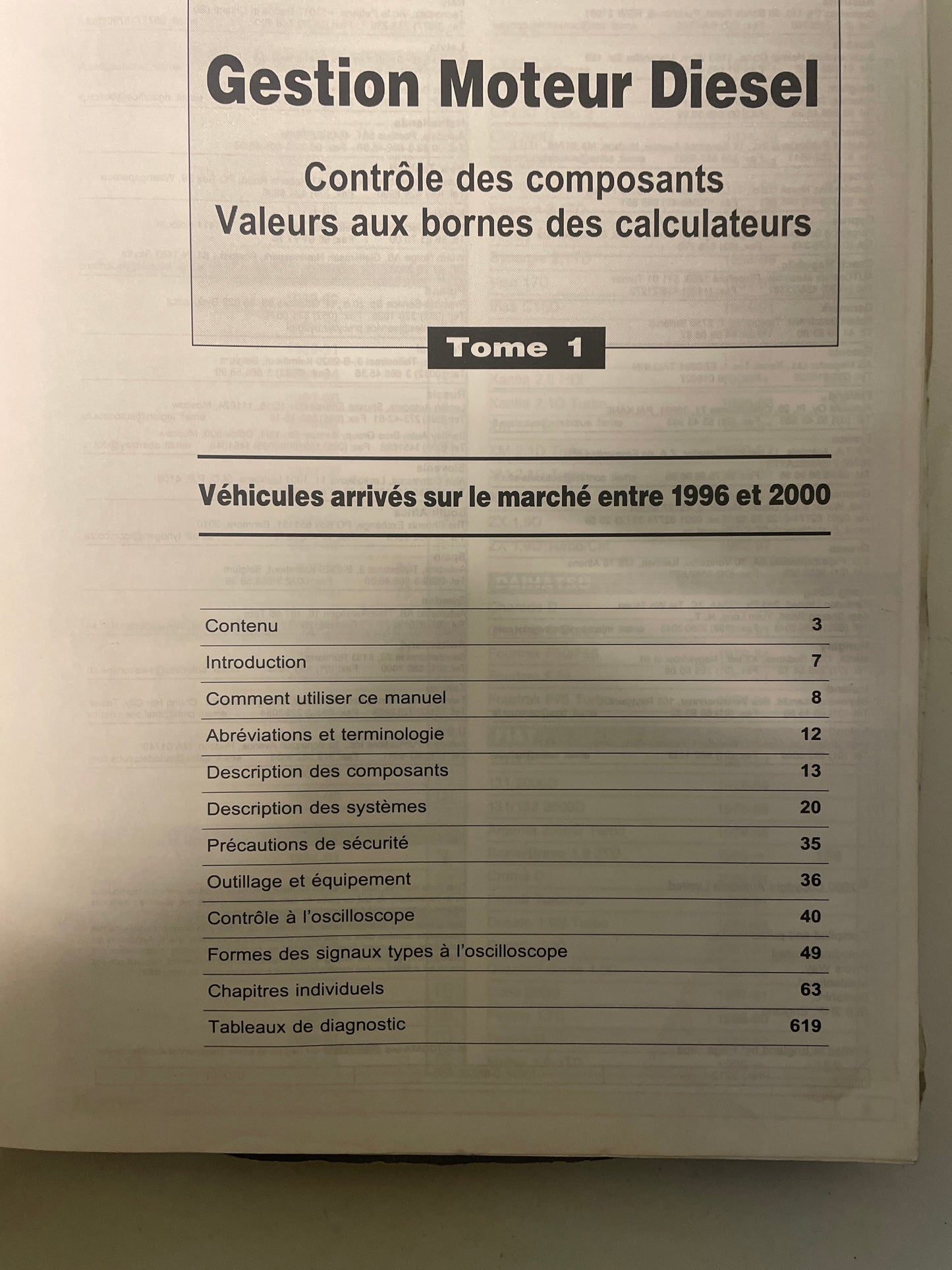 Livre mécanique - GESTION MOTEUR DIESEL (contrôle et électronique)