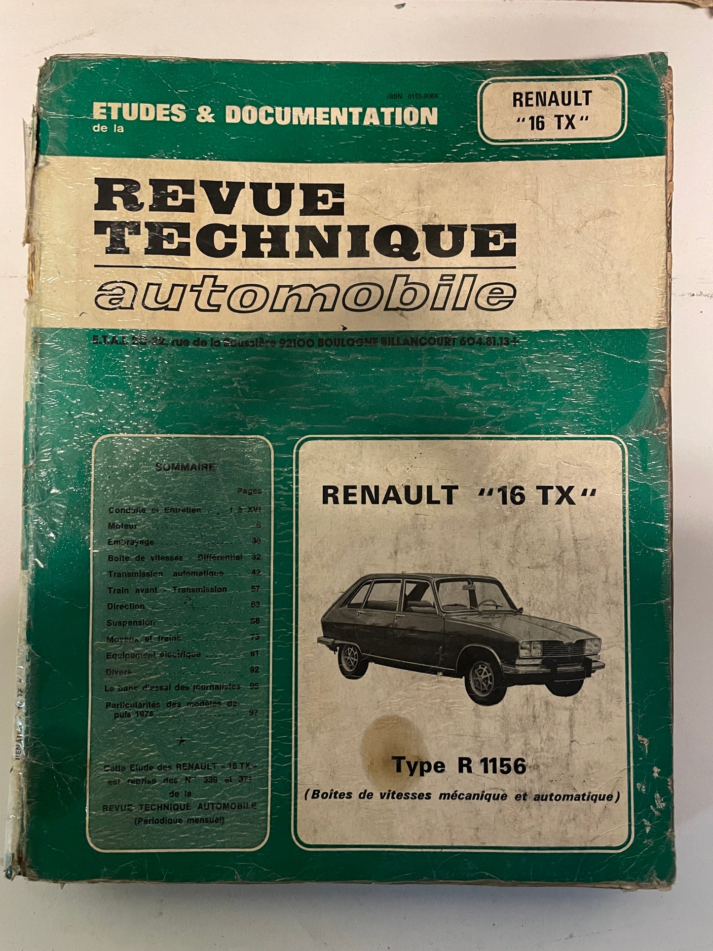 Revue technique RENAULT 16 TX