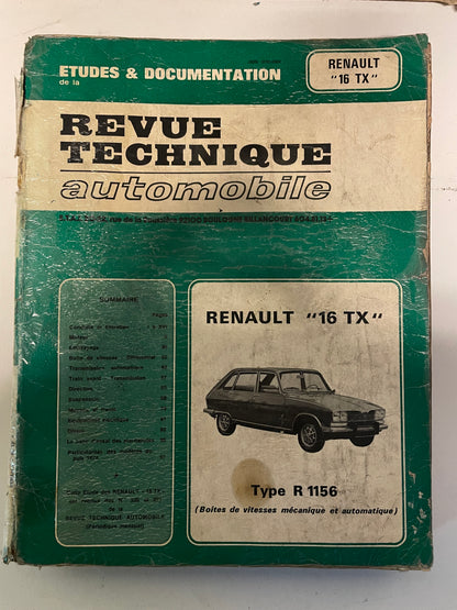 Revue technique RENAULT 16 TX