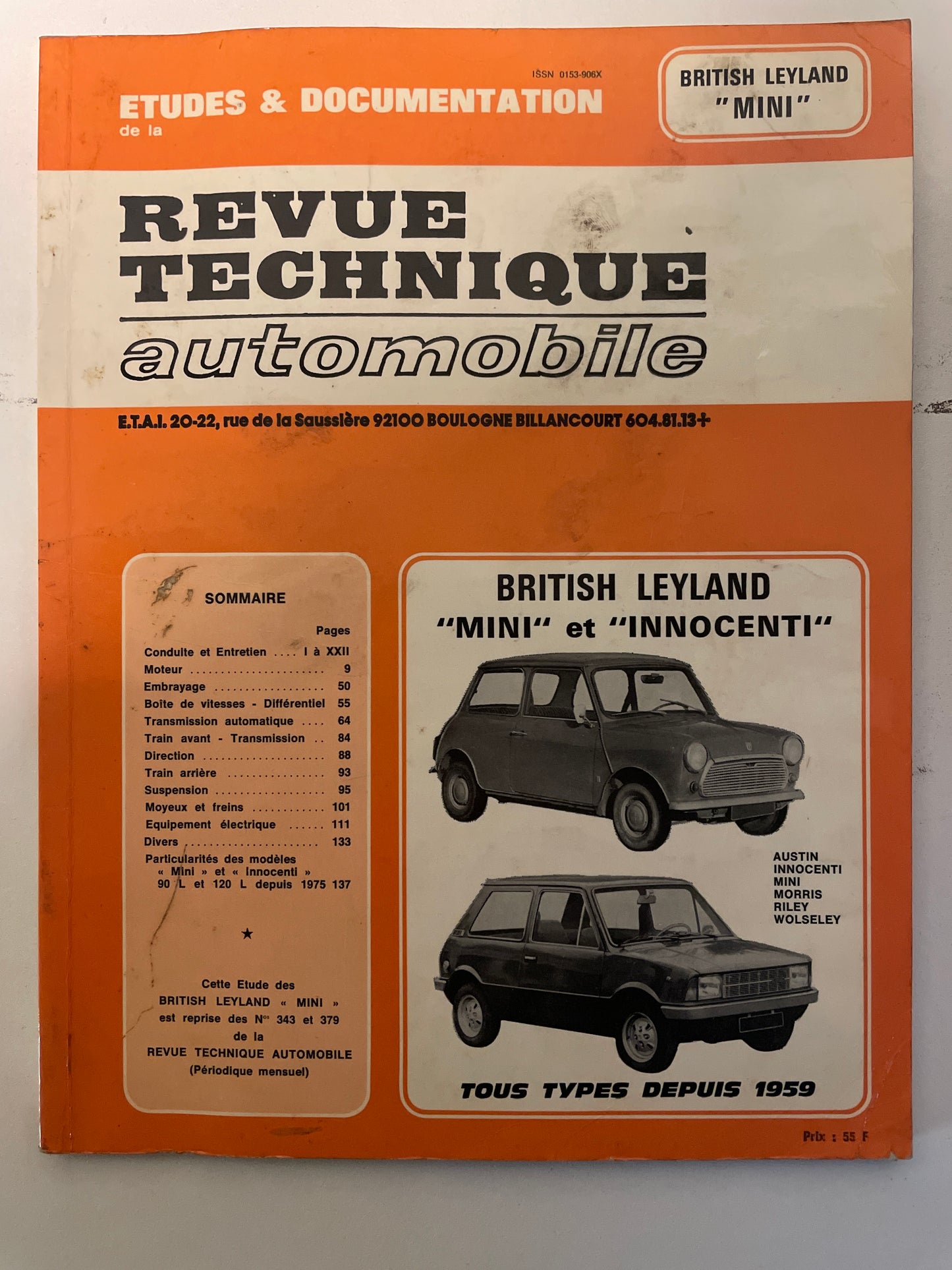 Revue technique BRITISH LEYLAND Mini et Innocenti