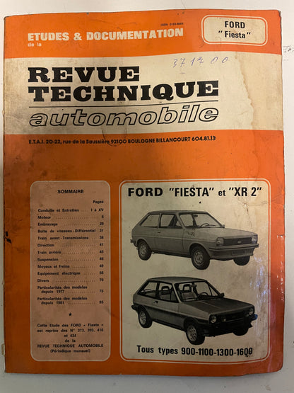 Revue technique FORD FIESTA et XR2